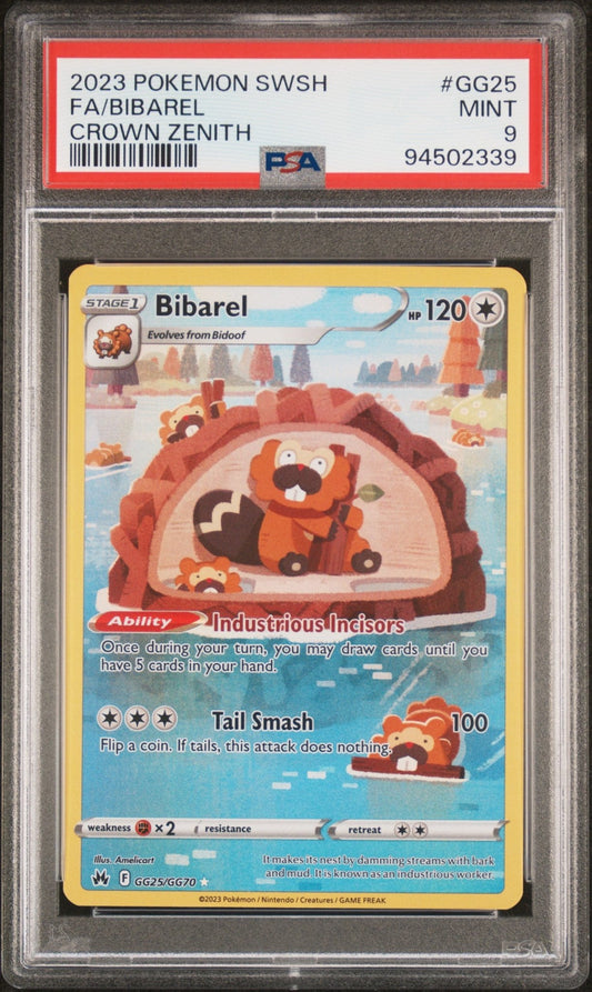 Pokemon: Bibarel Full Art GG25 – 2023 Crown Zenith Galarian Gallery Pokémon Card (PSA 9) Graded Pokemon | sold by Rock Solid TCG Trading1
