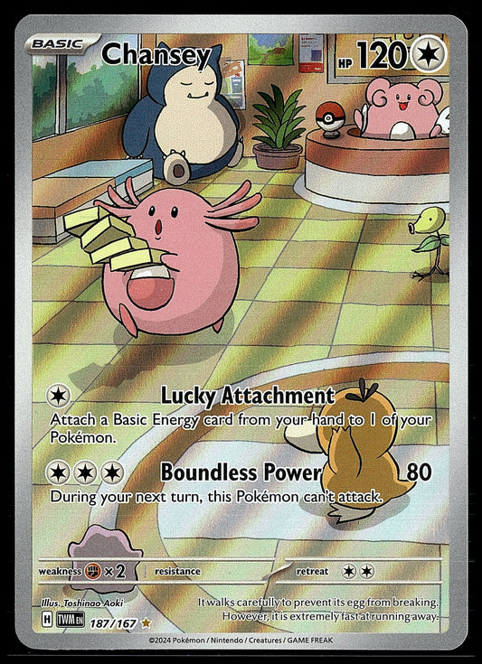 Pokemon: Chansey - Illustration Rare 187/167 (SV Temporal Forces) Pokemon Raw Card | sold by Rock Solid TCG Trading1