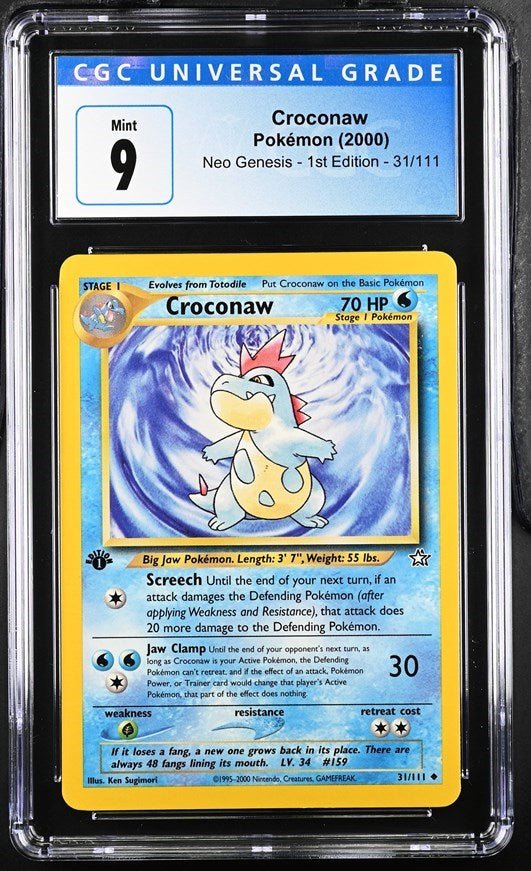 Pokemon: Croconaw 31/111 Neo Genesis 1st Edition (CGC 9) Graded Pokemon | sold by Rock Solid TCG Trading1