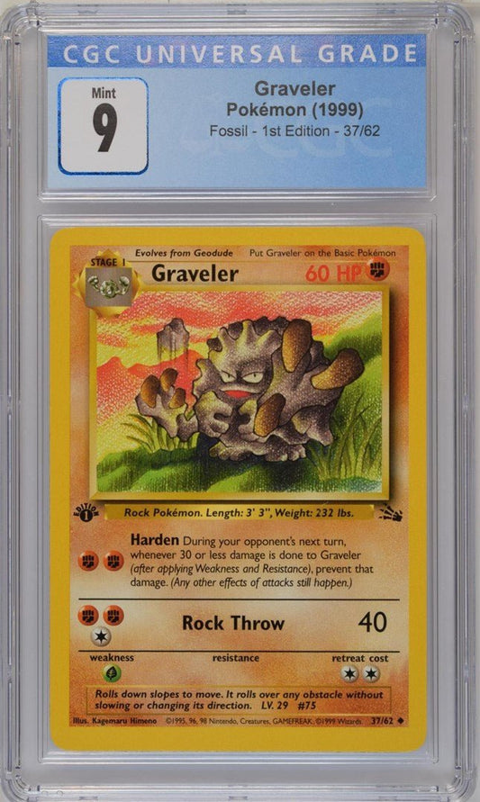 Pokemon: Graveler 1999 Pokémon Fossil 1st Edition 37/62 – SGC Graded Graded Pokemon | sold by Rock Solid TCG Trading1