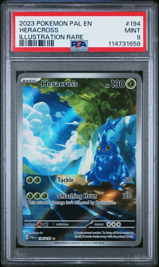 Pokemon: Heracross Illustration Rare 194 – 2023 Paldea Evolved Pokémon Card (PSA 9) Graded Pokemon | sold by Rock Solid TCG Trading1