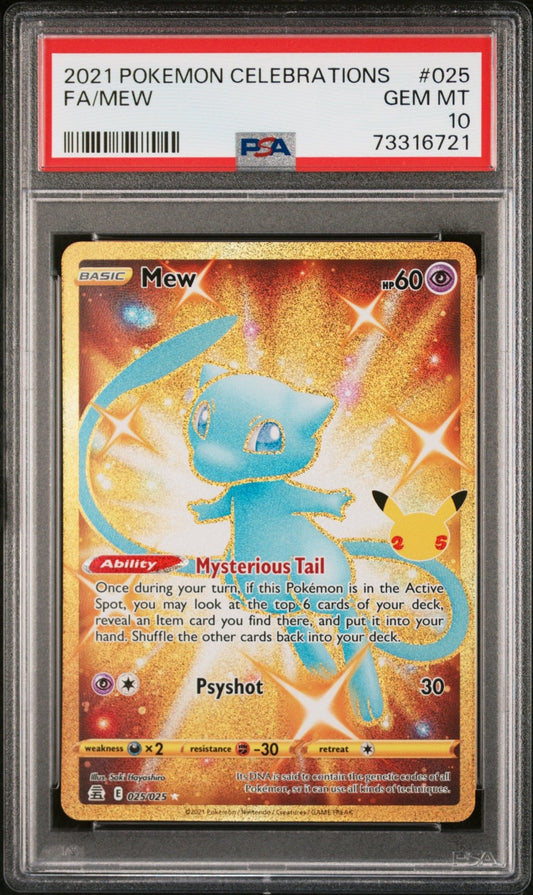 Pokemon: Mew Full Art 025 – 2021 Pokémon Celebrations Card (PSA 10) Graded Pokemon | sold by Rock Solid TCG Trading1