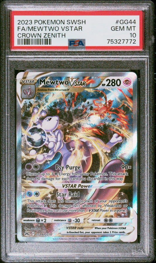 Pokemon: Mewtwo VSTAR Full Art GG44 – 2023 Crown Zenith Galarian Gallery Graded Pokemon | sold by Rock Solid TCG Trading1