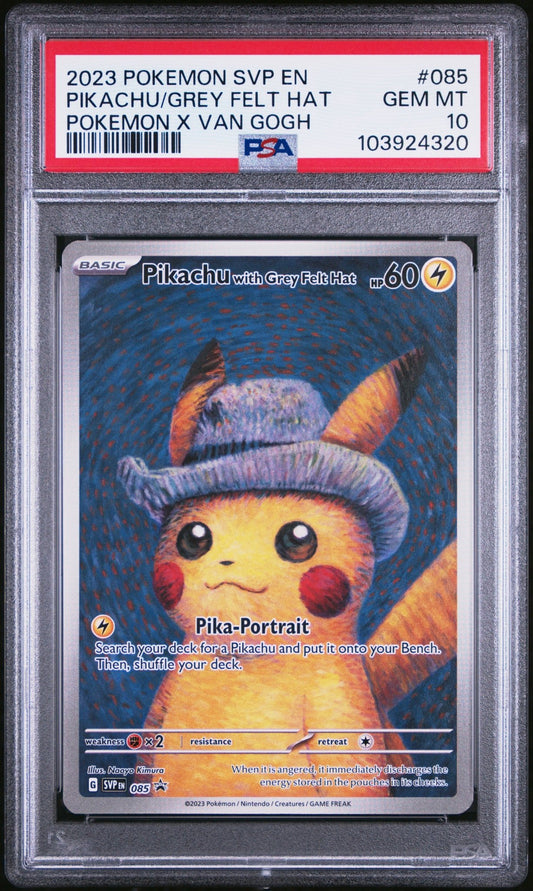 Pokemon: Pikachu with Grey Felt Hat Promo SVP085 – 2023 Pokémon x Van Gogh Museum (PSA 10) Graded Pokemon | sold by Rock Solid TCG Trading1