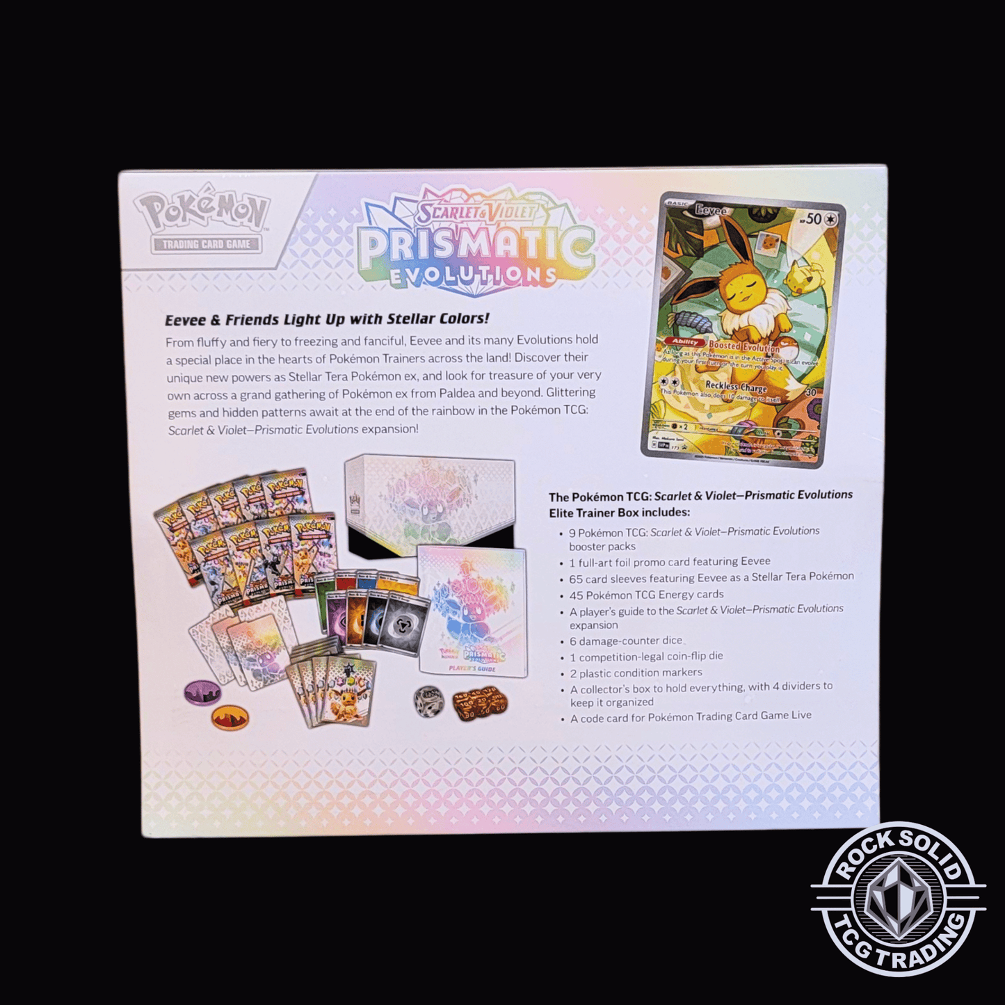 Pokemon: Prismatic Evolutions Elite Trainer Box Elite Trainer Box (ETB) | sold by Rock Solid TCG Trading