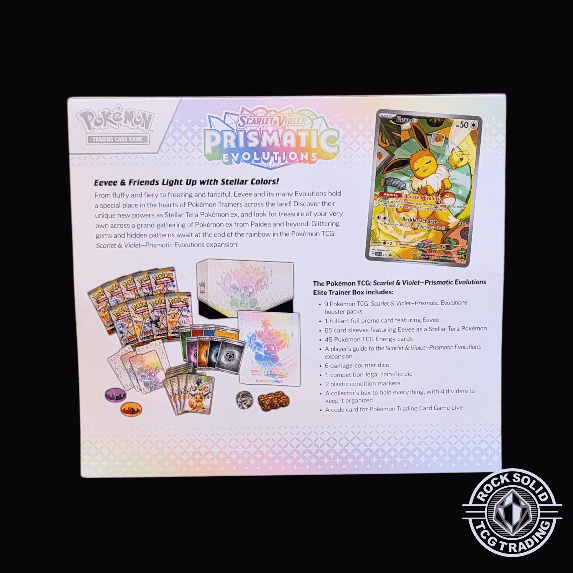 Pokemon: Prismatic Evolutions Elite Trainer Box Elite Trainer Box (ETB) | sold by Rock Solid TCG Trading