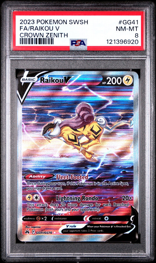 Pokemon: Raikou V – Crown Zenith Full Art GG41 – PSA 8 Graded Pokemon | sold by Rock Solid TCG Trading1