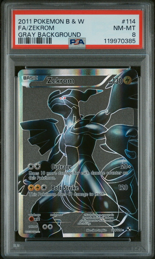 Pokemon: Zekrom Full Art 114 – 2011 Black & White (Gray Background Variant) Graded Pokemon | sold by Rock Solid TCG Trading1