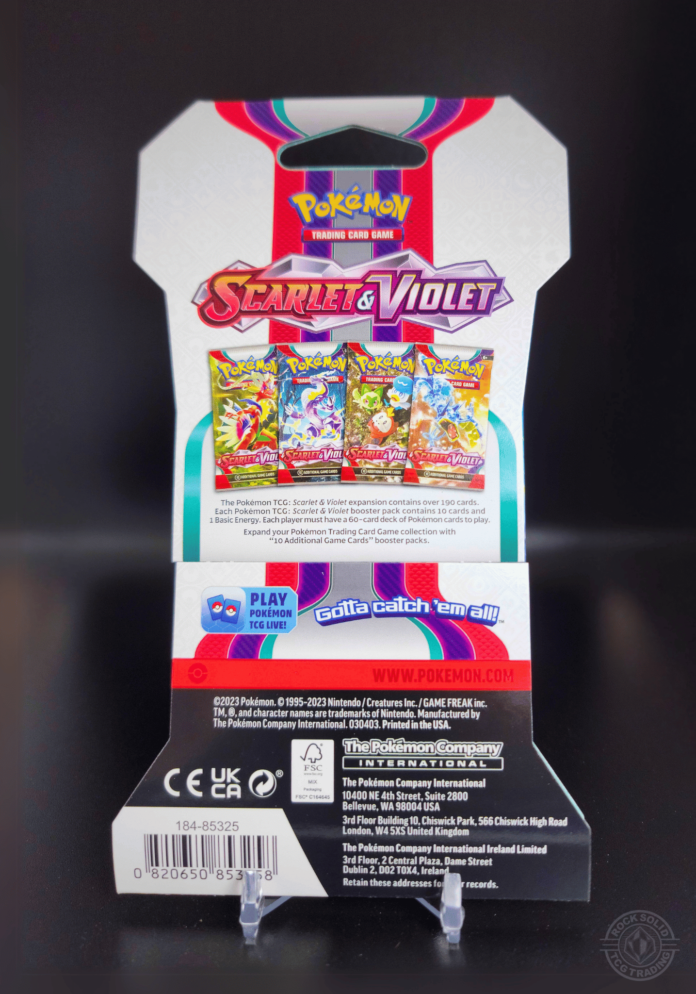 Scarlet & Violet Sleeved Booster Pack - Rock Solid TCG Trading LLC