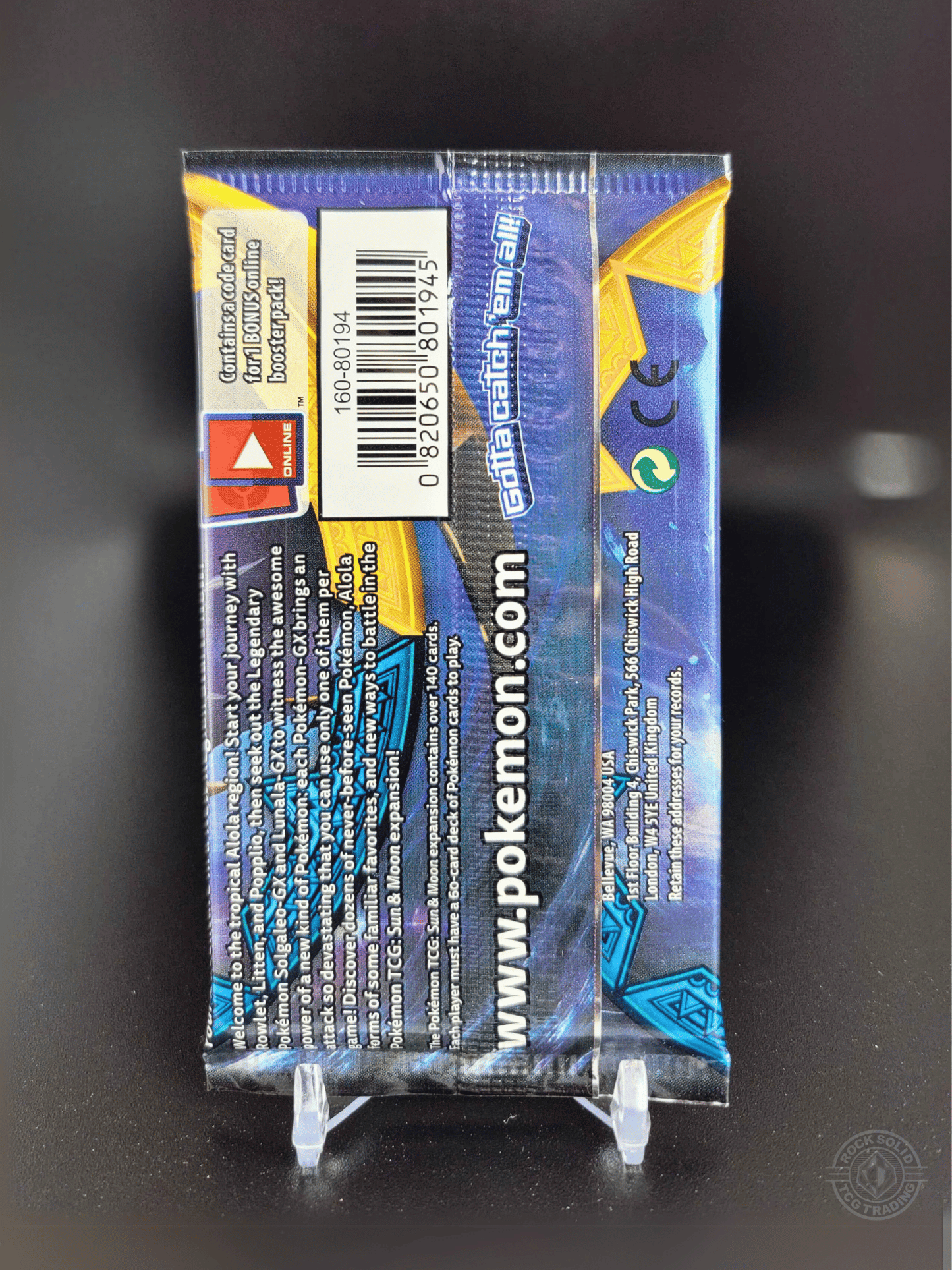 Sun and Moon Booster Pack - Rock Solid TCG Trading LLC